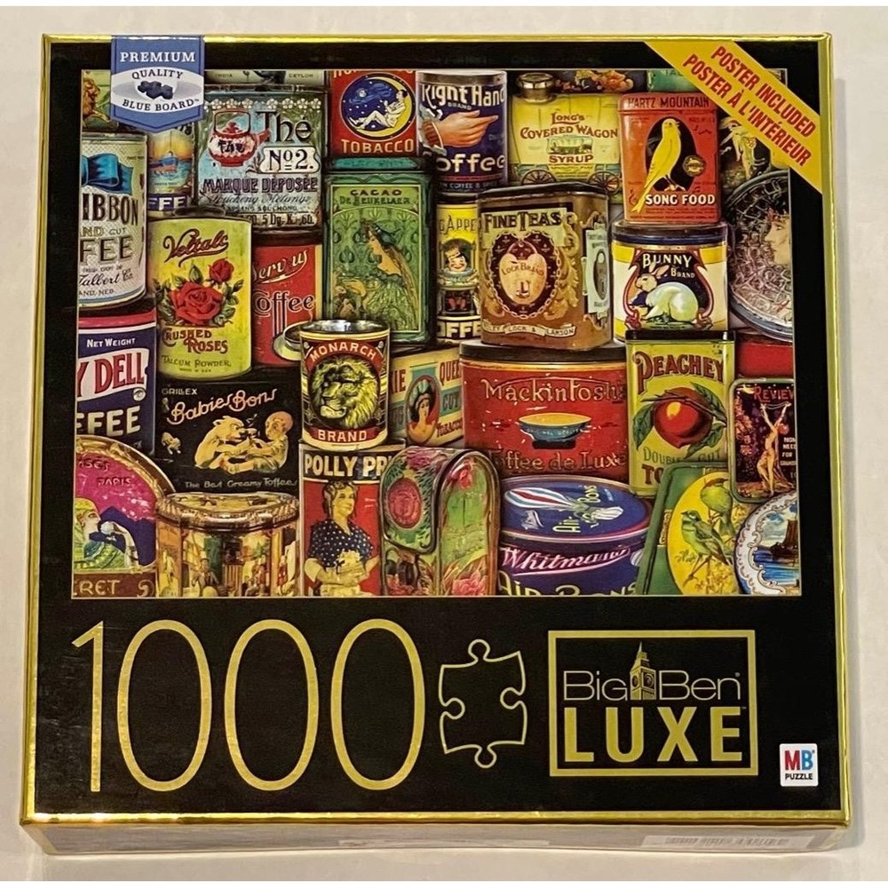 New Big Ben Antique Advertising Vintage Cans 1000 Pc Jigsaw Puzzle 27 x 20